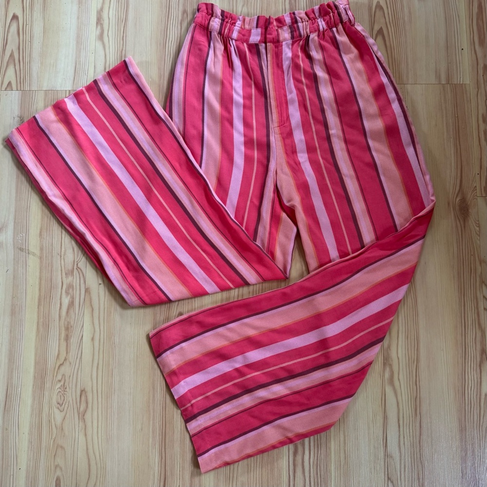 Shades of Orange Striped Wide Leg Pant